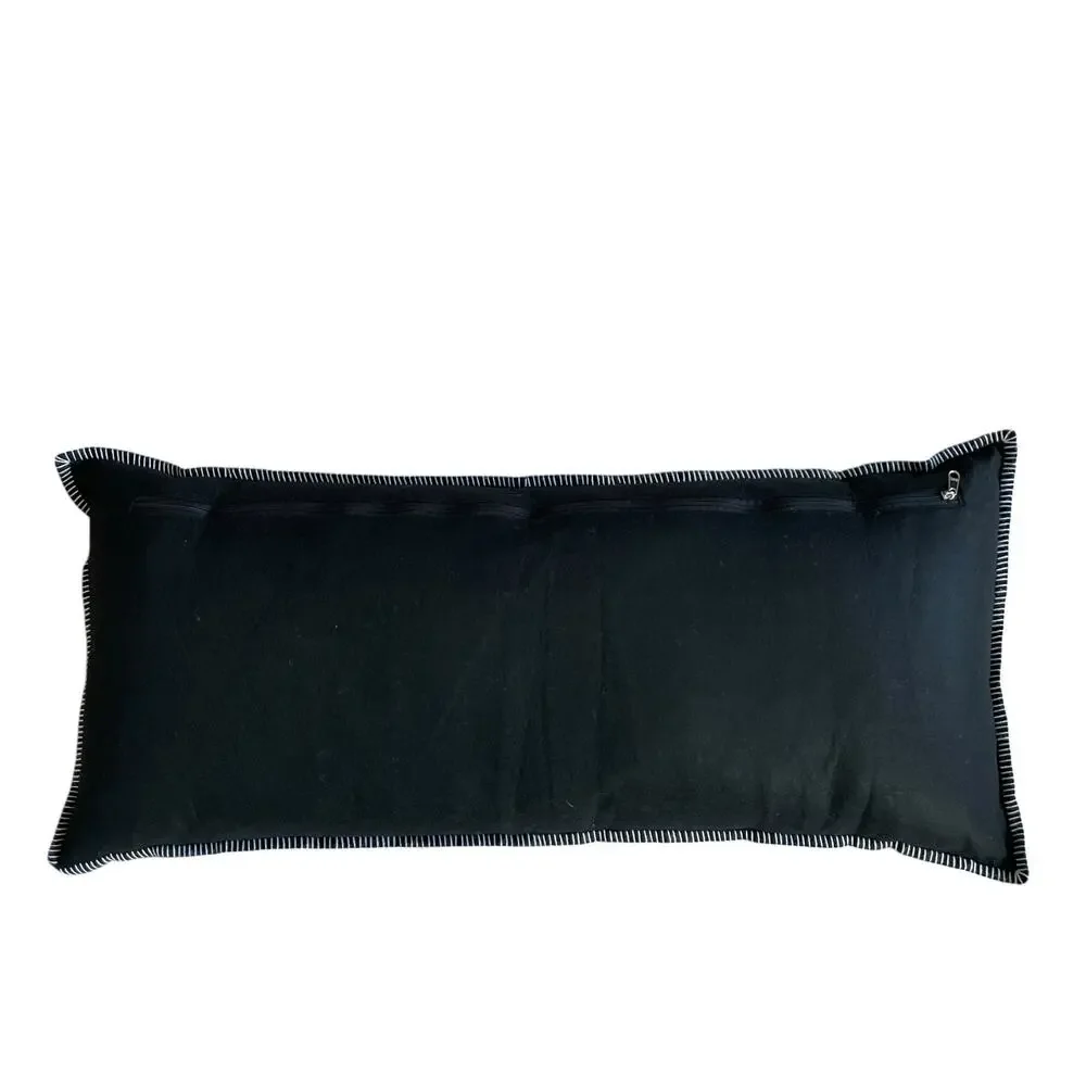 Annie Selke Embroidered LOVE Pillow 15x36 Black & White Valentine Decor NEW